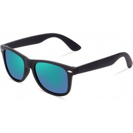 Wayfarer Stylish Retro Polarized Sunglasses Unisex 100% UV Protection - Black Frame & Green Lens - CC1856IMEK9 $33.56