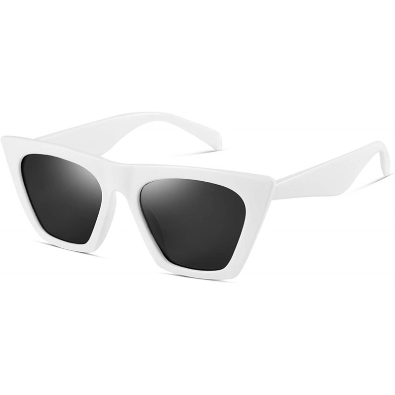 Goggle Square Cateye Sunglasses for Women Fashion Trendy Style MS51801 - White - CT1903I8OU3 $13.01