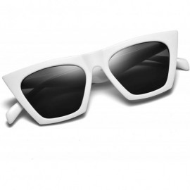 Goggle Square Cateye Sunglasses for Women Fashion Trendy Style MS51801 - White - CT1903I8OU3 $13.01