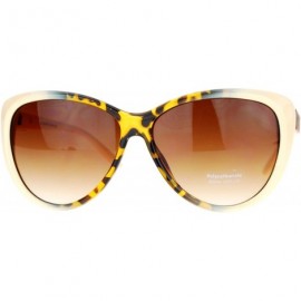 Cat Eye Retro Womens Diva Oversized Cat Eye Style Butterfly Sunglasses - Tortoise Beige - CA122KQ8NWZ $11.36