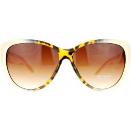 Cat Eye Retro Womens Diva Oversized Cat Eye Style Butterfly Sunglasses - Tortoise Beige - CA122KQ8NWZ $11.36