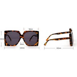 Oversized Square Sunglasses Women Retro Brand Designer Oversized - Leopard Grey - C918R469XC0 $10.68