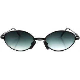 Oval Old School Vintage Retro Fashion 80's Mens Womens Indie Oval Sunglasses - Black - CI18938X247 $14.81