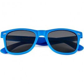 Rectangular Classic Polarized Sunglasses - Matte Royal Blue - Smoke - C9124WSYVZR $12.19