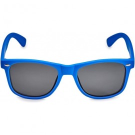 Rectangular Classic Polarized Sunglasses - Matte Royal Blue - Smoke - C9124WSYVZR $12.19