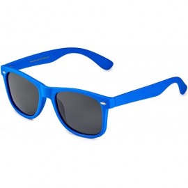 Rectangular Classic Polarized Sunglasses - Matte Royal Blue - Smoke - C9124WSYVZR $12.19