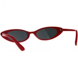 Oval Super Skinny Sunglasses Womens Oval Cateye Frame Fashion Shades UV 400 - Red - CZ18CKOK4AO $9.91
