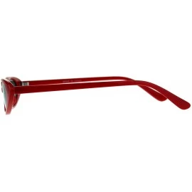 Oval Super Skinny Sunglasses Womens Oval Cateye Frame Fashion Shades UV 400 - Red - CZ18CKOK4AO $9.91