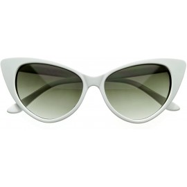 Wayfarer Super Cateyes Vintage Inspired Fashion Mod Chic High Pointed Cat-Eye Sunglasses - White/Gradient - C911C33HMWN $11.15