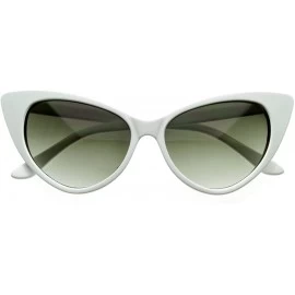 Wayfarer Super Cateyes Vintage Inspired Fashion Mod Chic High Pointed Cat-Eye Sunglasses - White/Gradient - C911C33HMWN $11.15