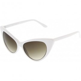 Wayfarer Super Cateyes Vintage Inspired Fashion Mod Chic High Pointed Cat-Eye Sunglasses - White/Gradient - C911C33HMWN $11.15