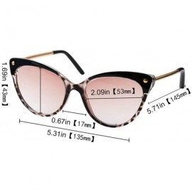 Oversized Ladies Oversized Cat Eye Reading Glass Modern Eyeglass Frame - Leopard Frame / Tea Lens - CQ18WXQ3DXA $15.60