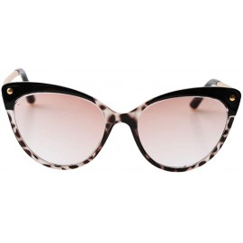 Oversized Ladies Oversized Cat Eye Reading Glass Modern Eyeglass Frame - Leopard Frame / Tea Lens - CQ18WXQ3DXA $15.60