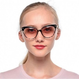 Oversized Ladies Oversized Cat Eye Reading Glass Modern Eyeglass Frame - Leopard Frame / Tea Lens - CQ18WXQ3DXA $15.60