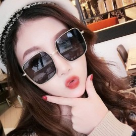 Square Vintage Sunglasses- Fashion Glasses for Women Polarized Oversized Eyewear - Black - CJ18ROTWDTZ $8.71