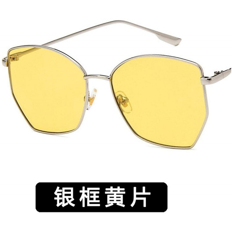 Rimless Women Sunglasses Retro Luxury Mirror Sun Glasses Yellow Vintage Metal Frame Butterfly Square - Yellow - CT198ZO2N6K $...