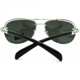 Round Fashion Sunglasses Rimless Round Aviator Spring Hinge - Silver - CA11NBAZIXL $8.04