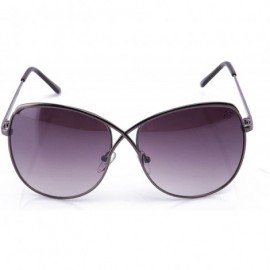 Round Fashion Classic Classy Frame Design Sunglasses - Gunmetal - C311CJUPE1V $8.35