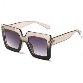 Square Men and women Sunglasses Two-tone Big box sunglasses Retro glasses - Black A1 - C018LL9QQ45 $8.64