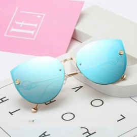 Oversized Square Metal Cat Sunglasses Female Male Multicolor Sun Glasses Outdoor Travel Driving Eyewear - 3 - CF18W0MWM3T $13.69