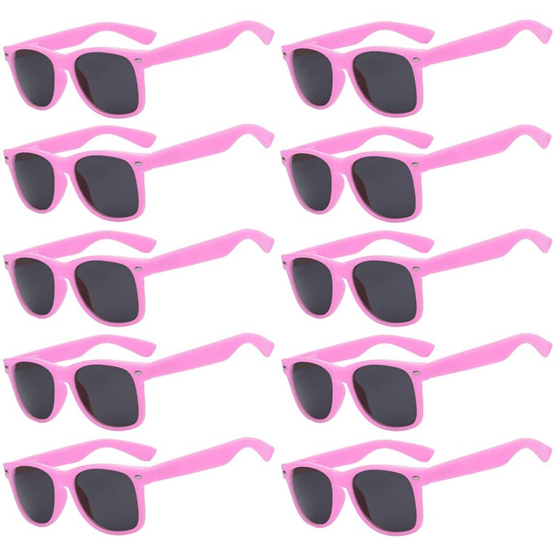 Wayfarer Retro Vintage Glasses Smoke Lens 10 Pairs in Multiple Colors. - Pink_10_pairs - CK12728EI75 $23.54