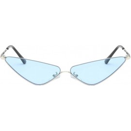 Round Sunglasses Small Round Metal Frame Cat Eye Candy Color Unisex Sun Glasses - Blue - CC18Q82RYR3 $8.63