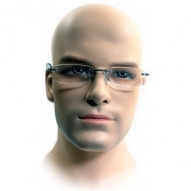 Rimless Reading glasses Rimless Lightweight frame for Men - Titanium Gray - CL12ED6O92N $12.00