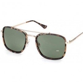 Oversized Sunglasses For Women Vintage Men Metal Frame UV400 Protection Gradient Green - Green - C818YLYWAQR $16.32