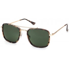 Oversized Sunglasses For Women Vintage Men Metal Frame UV400 Protection Gradient Green - Green - C818YLYWAQR $16.32