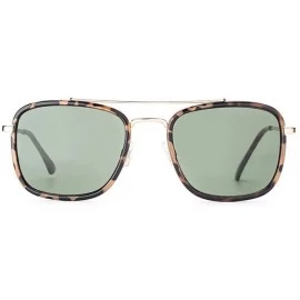 Oversized Sunglasses For Women Vintage Men Metal Frame UV400 Protection Gradient Green - Green - C818YLYWAQR $16.32