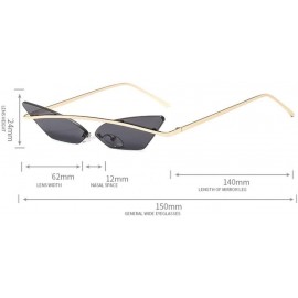 Sport Small Frame Personality Triangle Cat Eye Sunglasses Metal Beam Frameless Men and Women Sun Mirror - 1 - CO190R8OZEG $39.00