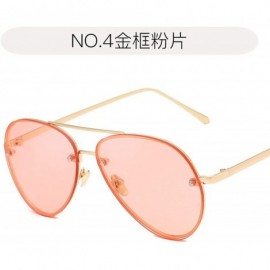 Aviator Fashion Tinted Color Lens Round Sunglasses Men Women Retro Metal Frame Eye Vintage Tiny Popular Sun Glasses - 2 - CH1...