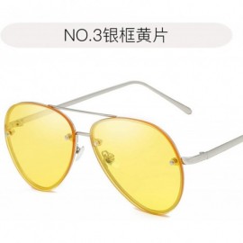 Aviator Fashion Tinted Color Lens Round Sunglasses Men Women Retro Metal Frame Eye Vintage Tiny Popular Sun Glasses - 2 - CH1...