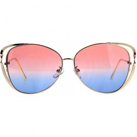 Butterfly Womens Metal Rim Butterfly Diva Designer Fashion Sunglasses - Gold Pink Blue - CY18D4KA2M6 $11.54