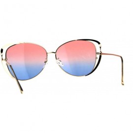 Butterfly Womens Metal Rim Butterfly Diva Designer Fashion Sunglasses - Gold Pink Blue - CY18D4KA2M6 $11.54