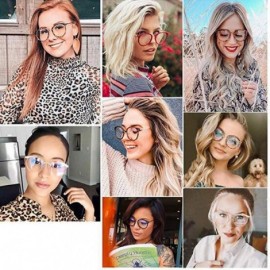 Aviator Vintage Round Clear Glasses Non-Prescription Eyeglasses Blue Light Blocking Glasses Computer Work for Women Men - CL1...