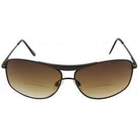 Rectangular Bifocal Sunglasses Modified Aviator Style B46 - Bronze Frame-brown Lenses - CN186QK8K53 $11.93