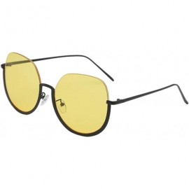 Wrap Half Frame Sunglasses Classic Design Mirror Sunglasses Vintage Womens Sunglasses - Yellow - CZ18TM69IO3 $11.08