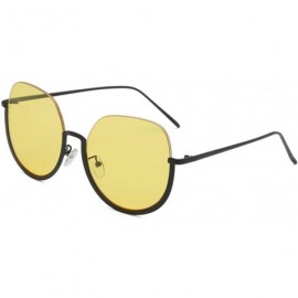 Wrap Half Frame Sunglasses Classic Design Mirror Sunglasses Vintage Womens Sunglasses - Yellow - CZ18TM69IO3 $11.08