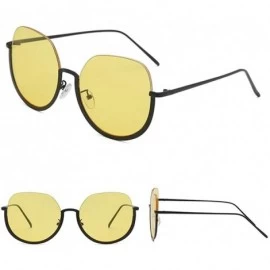 Wrap Half Frame Sunglasses Classic Design Mirror Sunglasses Vintage Womens Sunglasses - Yellow - CZ18TM69IO3 $11.08