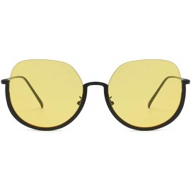 Wrap Half Frame Sunglasses Classic Design Mirror Sunglasses Vintage Womens Sunglasses - Yellow - CZ18TM69IO3 $11.08