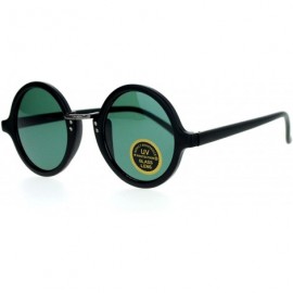 Round Temper Glass Shatterpoof Round Vintage Style Circle Lens Sunglasses - Black Gunmetal - CD127FETXAH $9.89