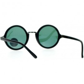 Round Temper Glass Shatterpoof Round Vintage Style Circle Lens Sunglasses - Black Gunmetal - CD127FETXAH $9.89