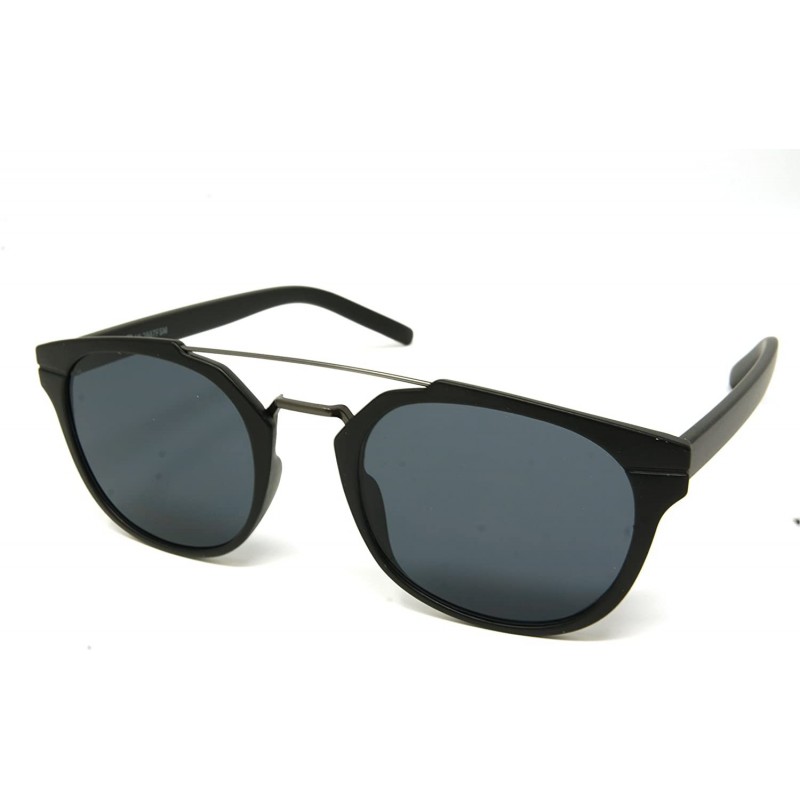 Sport Vintage Retro Top Crossbar Flat Lens - Big Matte Black / Smoke Lens - C31859A7MX8 $16.84