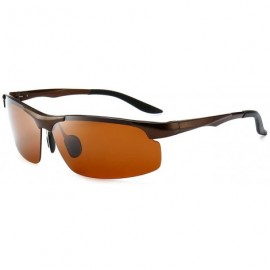 Oversized Unisex Polarized Sunglasses Oversized Fashion Shades For Men/Women - Brown - CJ18SITNEUK $11.90