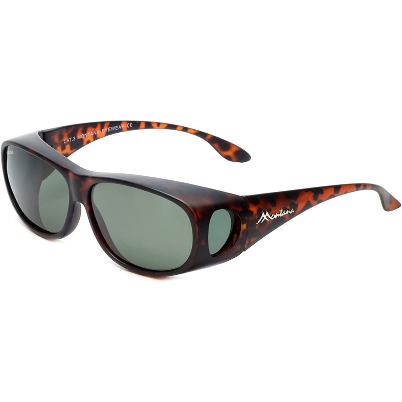 Rectangular Designer Polarized Fitover Sunglasses F03 63mm - Matte Tortoise - CF182WGLNE0 $27.79