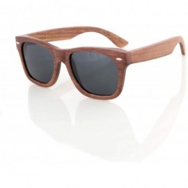 Wayfarer Walnut Wood Wooden Polarized Sunglasses Natural Floating Light Frames W/Pouch - Black - CK12DAL5ASR $22.14