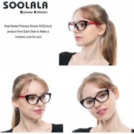 Cat Eye 3-Pair Value Pack Fashion Designer Cat Eye Reading Glasses for Womens - 5 Pairs in Red - CD18A5NCSRK $20.19