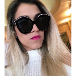 Oversized Lip Shape Diamond Sunglasses Women Brand Designer Luxury Crystal Sun Glasses - Red - CT189OL6H72 $9.58