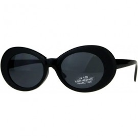 Oval Womens Vintage Fashion Sunglasses Oval Frame Half Shiny Half Matted UV 400 - Black (Black) - CB18C7TS69N $11.56